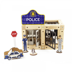 Деревянный конструктор на магнитах "Полицейский участок" ТМ Zevs-toys, 72 дет